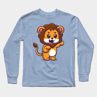 Cute Baby Lion Cartoon Long Sleeve T-Shirt